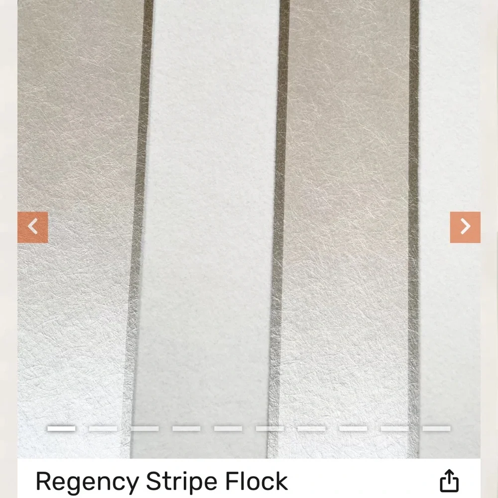 OSBORNE & LITTLE flocked stripe designer wallpaper one double roll SNOW silver